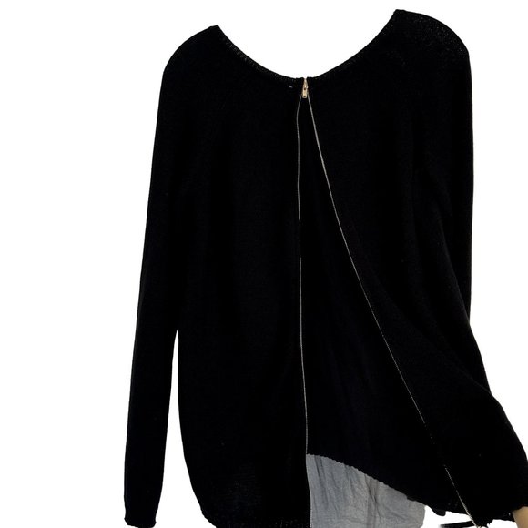 Gerard Darel Cotton Zippered Back Sweater Size M/L (3) - Picture 3 of 7